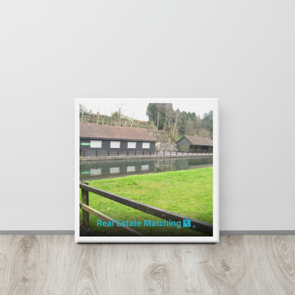 Lakeside Serenity Canvas with realestatematching with key Logo