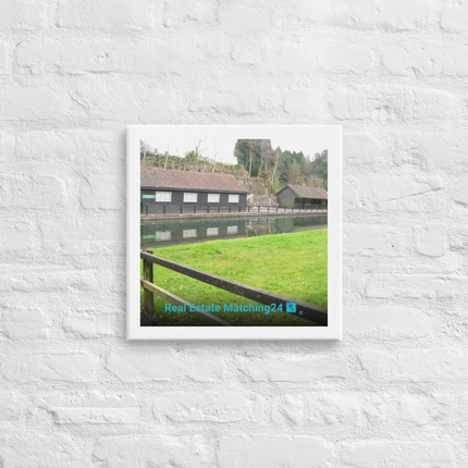 Lakeside Serenity Canvas with realestatematching24 with key Logo