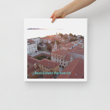 Roof Sunset View Canvas with realestatepartner24 with house Logo