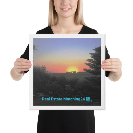 Beautiful Sunset Sinari Canvas with realestatematching24 with key Logo