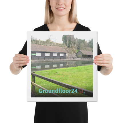 Lakeside Serenity Canvas with Groundfloor24 with House Logo