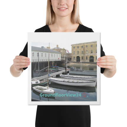 Boat on Water Canvas with groundfloorview24 with House Logo