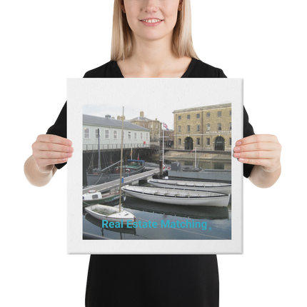 Boat on Water Canvas with realestatematching without key Logo