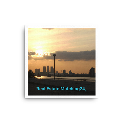 Majestic Sunset Canvas with realestatematching24 without key Logo