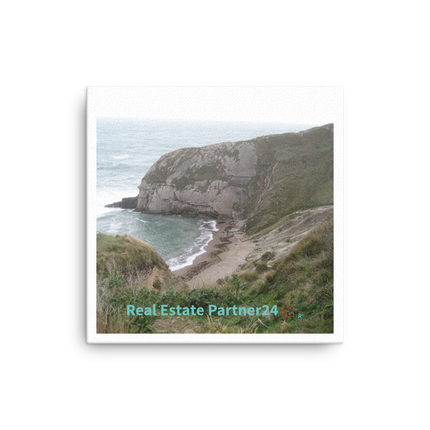 Sea & Hills Canvas with realestatepartner24 with house Logo