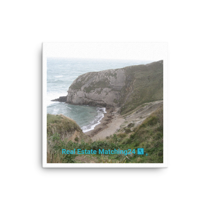Sea & Hills Canvas with realestatematching24 with key Logo