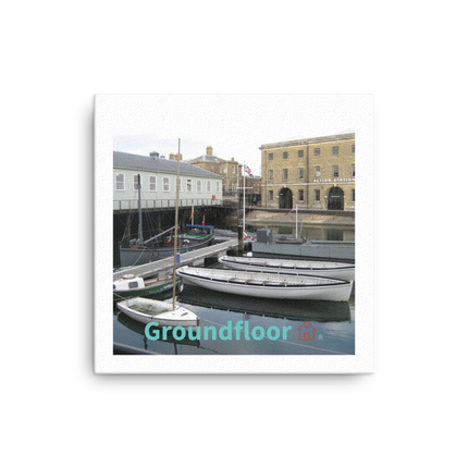 Boat on Water Canvas with Groundfloor with House Logo