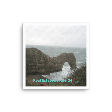 Coastal Escape Canvas with realestatepartner24 with house Logo