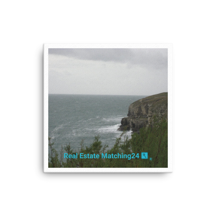 Seaside Serenity Canvas with realestatematching24 with key Logo