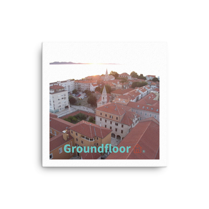 Roof Sunset View Canvas with Groundfloor with House Logo