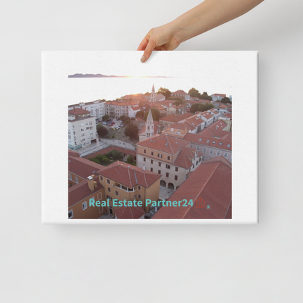 Roof Sunset View Canvas with realestatepartner24 with house Logo