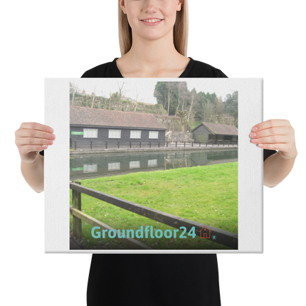 Lakeside Serenity Canvas with Groundfloor24 with House Logo