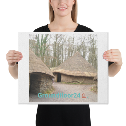 Village Charm Canvas with Groundfloor24 with House Logo