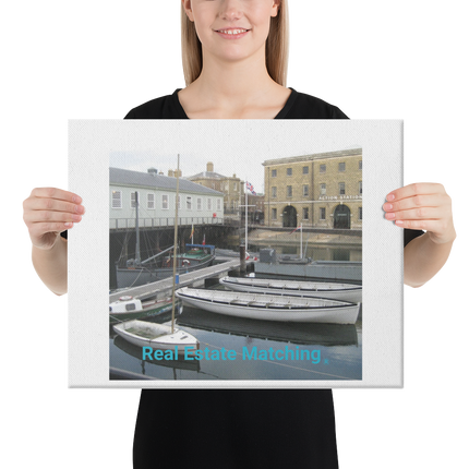 Boat on Water Canvas with realestatematching without key Logo