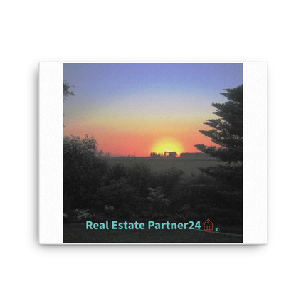 Beautiful Sunset Sinari Canvas with realestatepartner24 with house Logo