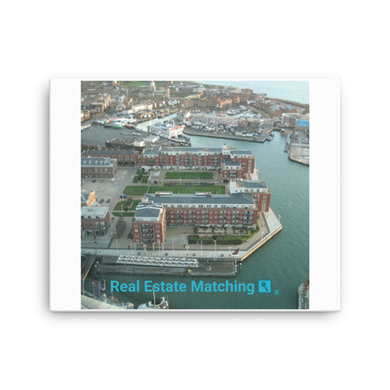 Nice City Canvas with realestatematching with key Logo
