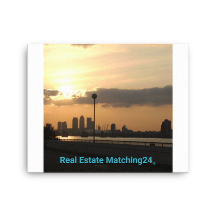 Majestic Sunset Canvas with realestatematching24 without key Logo