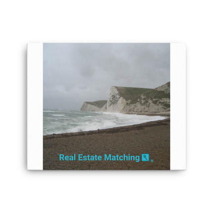 Waves and Sand Canvas with realestatematching with key Logo