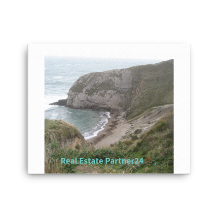 Sea & Hills Canvas with realestatepartner24 with house Logo