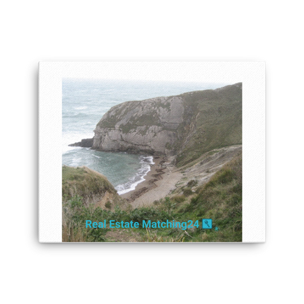 Sea & Hills Canvas with realestatematching24 with key Logo