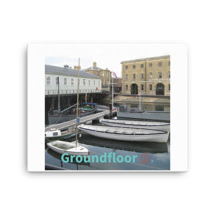 Boat on Water Canvas with Groundfloor with House Logo