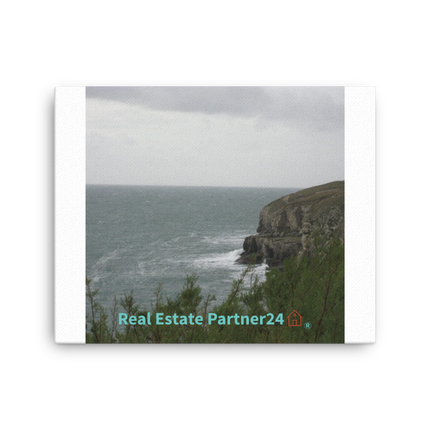 Seaside Serenity Canvas with realestatepartner24 with house Logo