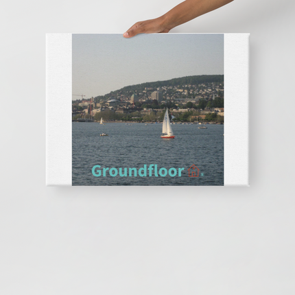 Beautiful River & Hills Sinari Canvas with Groundfloor with House Logo