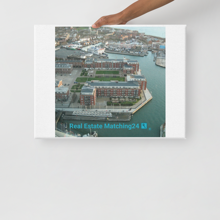 Nice City Canvas with realestatematching24 with key Logo