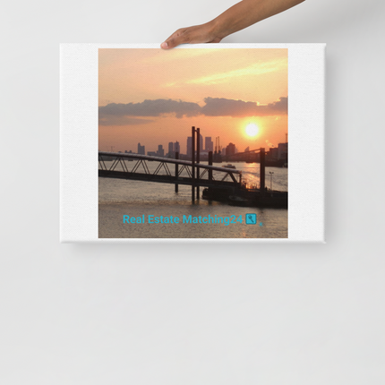 Evening Glow Canvas with realestatematching24 with key Logo