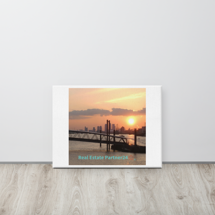 Evening Glow Canvas with realestatepartner24 with house Logo