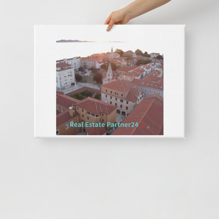 Roof Sunset View Canvas with realestatepartner24 with house Logo