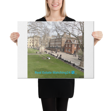 Beautiful Park Canvas with realestatematching24 with key Logo