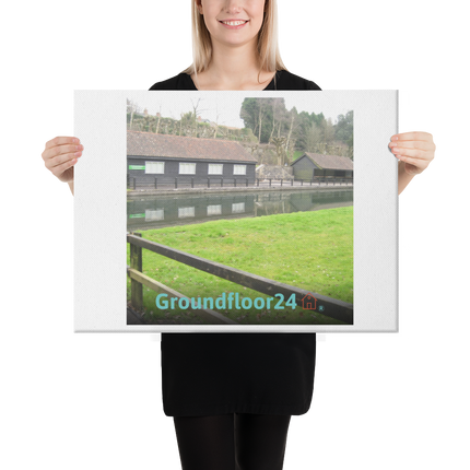 Lakeside Serenity Canvas with Groundfloor24 with House Logo