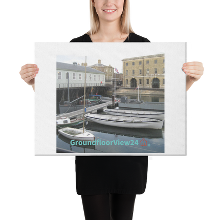 Boat on Water Canvas with groundfloorview24 with House Logo