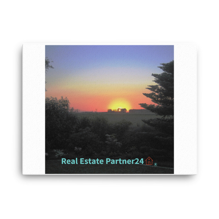 Beautiful Sunset Sinari Canvas with realestatepartner24 with house Logo