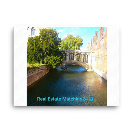 Beautiful Canel Canvas with realestatematching24 with key Logo