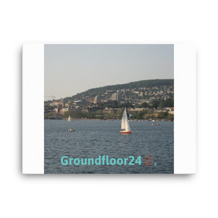 Beautiful River & Hills Sinari Framed photo paper poster with Groundfloor24 with House Logo