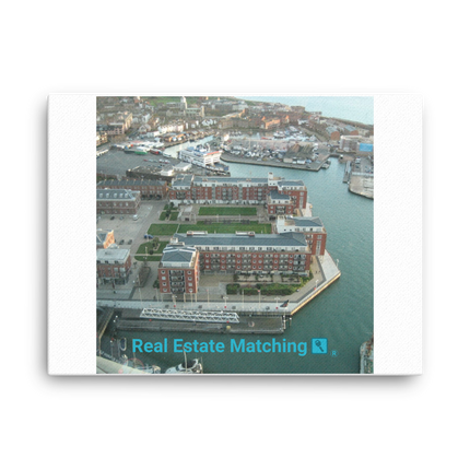 Nice City Canvas with realestatematching with key Logo