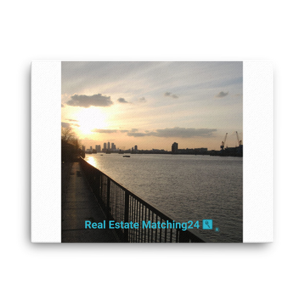 Awesome River View Canvas with realestatematching24 with key Logo