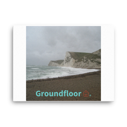 Waves and Sand Canvas with Groundfloor with House Logo
