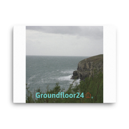 Seaside Serenity Canvas with Groundfloor24 with House Logo