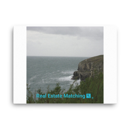 Seaside Serenity Canvas with realestatematching with key Logo
