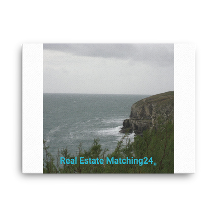 Seaside Serenity Canvas with realestatematching24 without key Logo