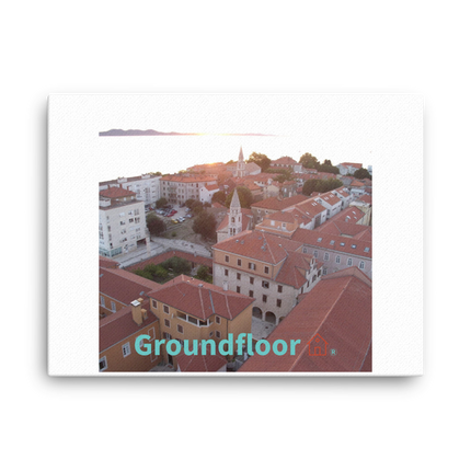 Roof Sunset View Canvas with Groundfloor with House Logo