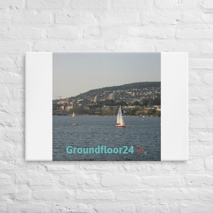 Beautiful River & Hills Sinari Canvas with Groundfloor24 with House Logo