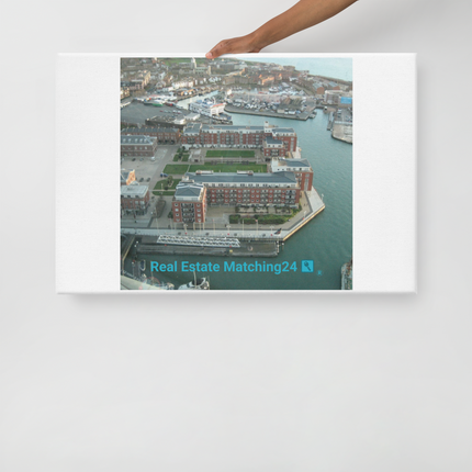 Nice City Canvas with realestatematching24 with key Logo