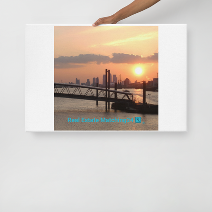 Evening Glow Canvas with realestatematching24 with key Logo