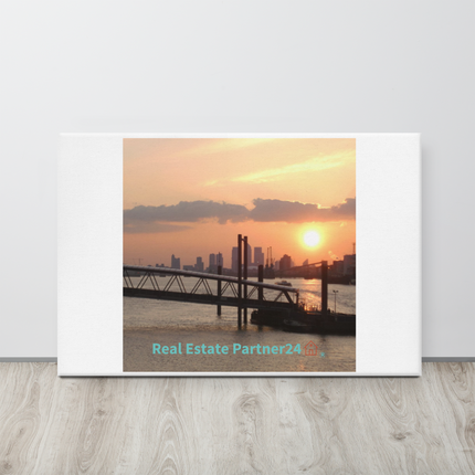Evening Glow Canvas with realestatepartner24 with house Logo