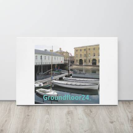 Boat on Water Canvas with Groundfloor24 without House Logo