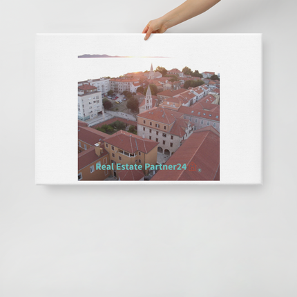 Roof Sunset View Canvas with realestatepartner24 with house Logo